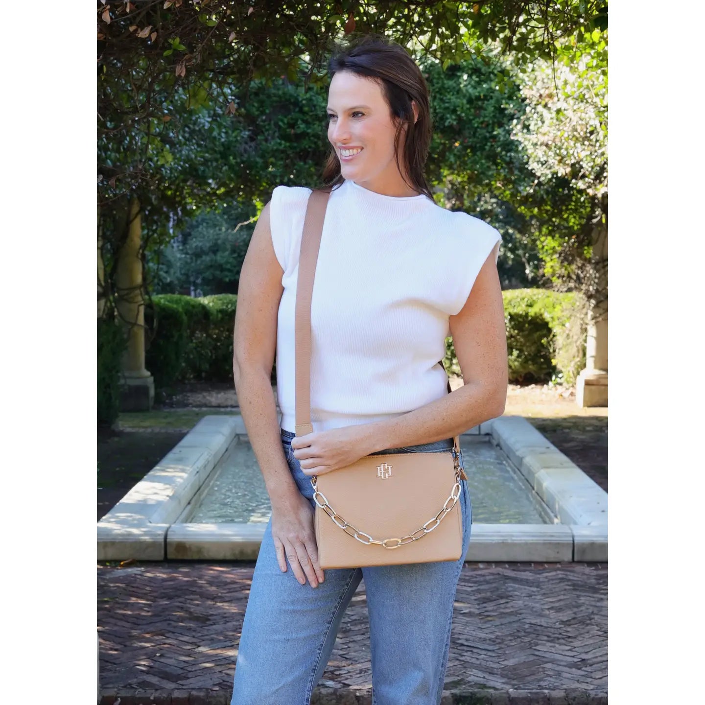 Caroline Hill Ariana Crossbody Tan