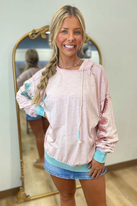 By the Sea Hoodie Antique Rose