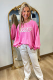 Mary Square XOXO Sweatshirt Pink