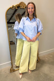 Seaside Poise Puff Sleeve Blouse Blue
