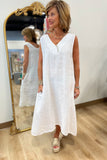 Tempo Paris 5 Button Dress White