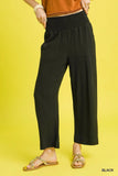 Umgee Smocked Waist Pants Black