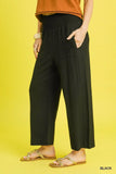 Umgee Smocked Waist Pants Black