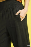 Umgee Smocked Waist Pants Black