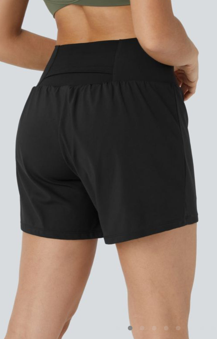 Halara Super High Waisted Yoga Shorts Longer Length Black