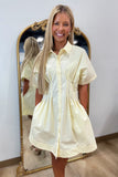 Sunny Grove Shirt Dress Pale Yellow