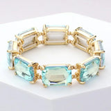 Emerald Cut Gem Stretch Bracelet