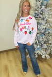 Deck the Halls Glitter Sweatshirt Lilac