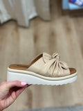 Harlow Bow Wedge Sandal Nude