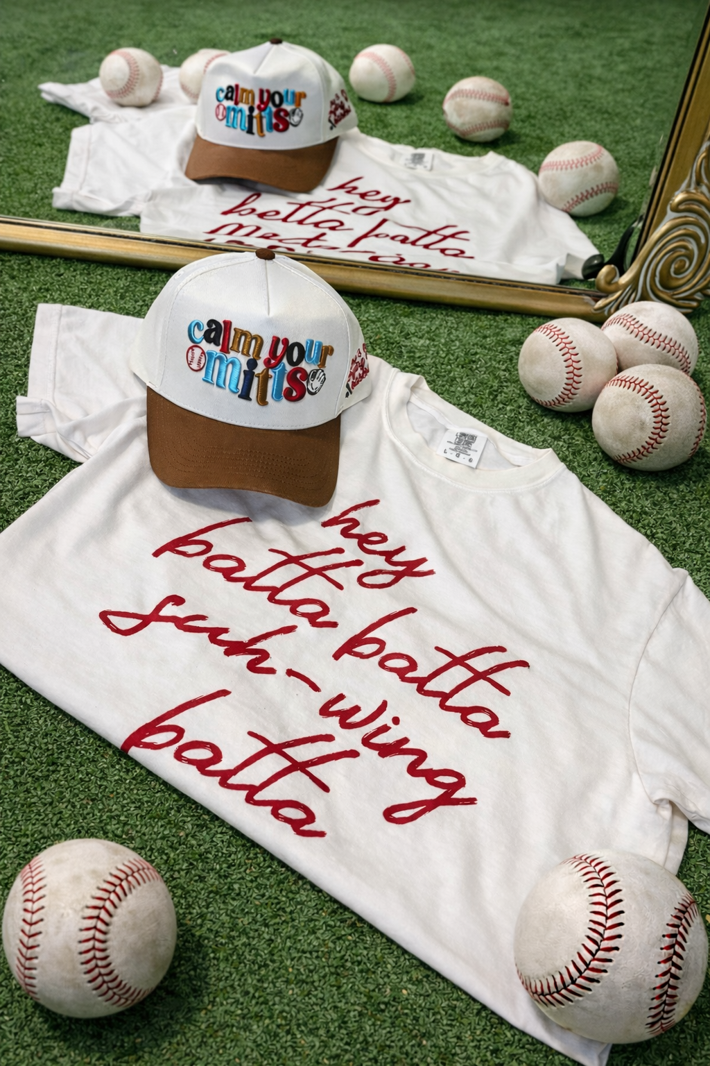 Hey Batta Batta Graphic Tee Cream