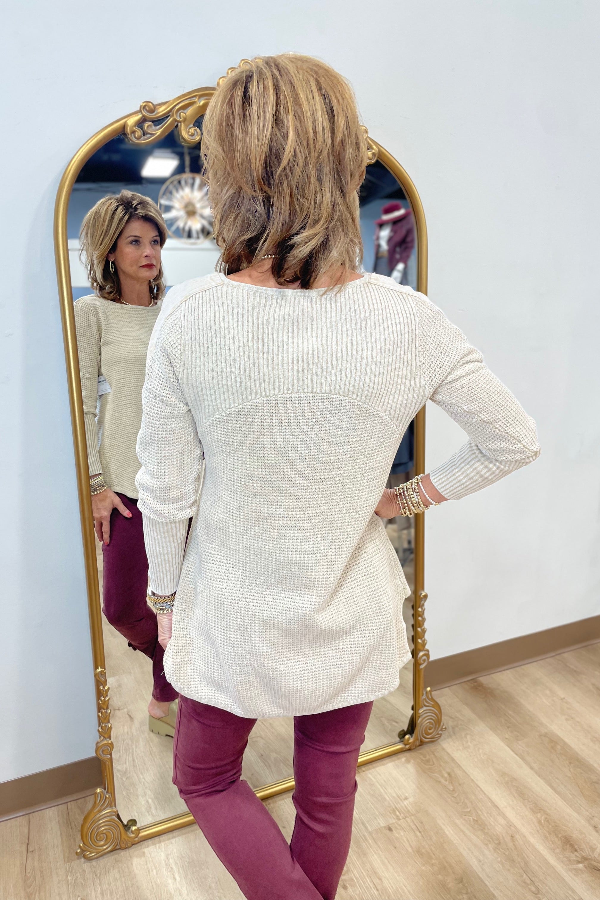 Fall Seed Stitch Pull Over Taupe