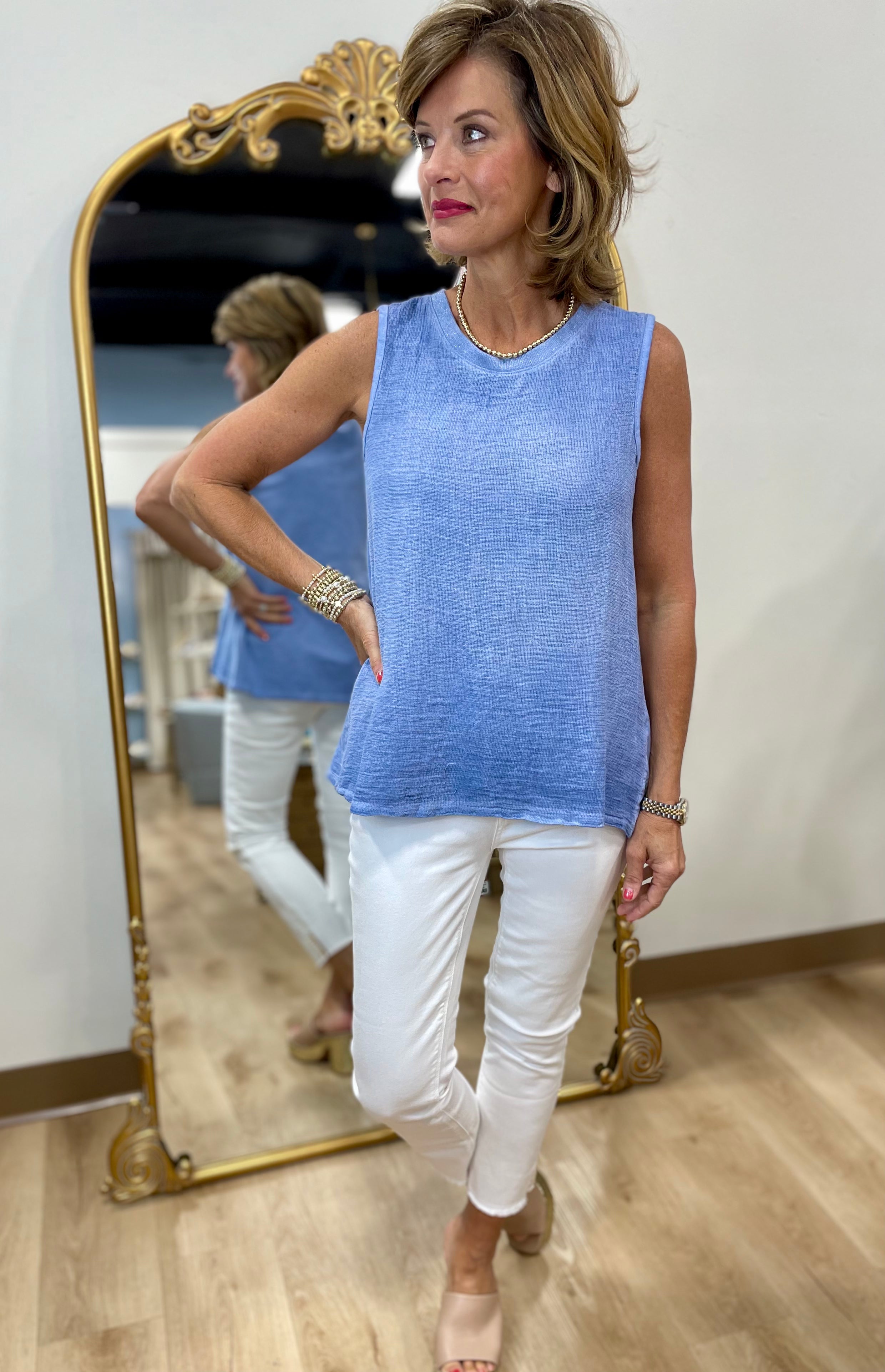 Tempo Paris Sleeveless Top Denim