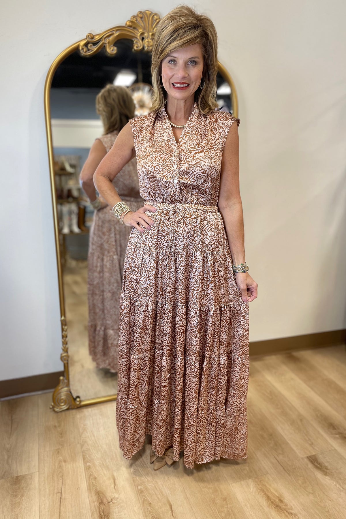 Maple Whisper Tiered Dress