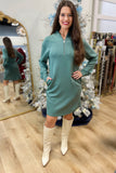 Softies Dream Tech 1/4 Zip Tunic Lounger Dusty Green