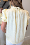 Sunshine Pleated Puff Sleeve Top