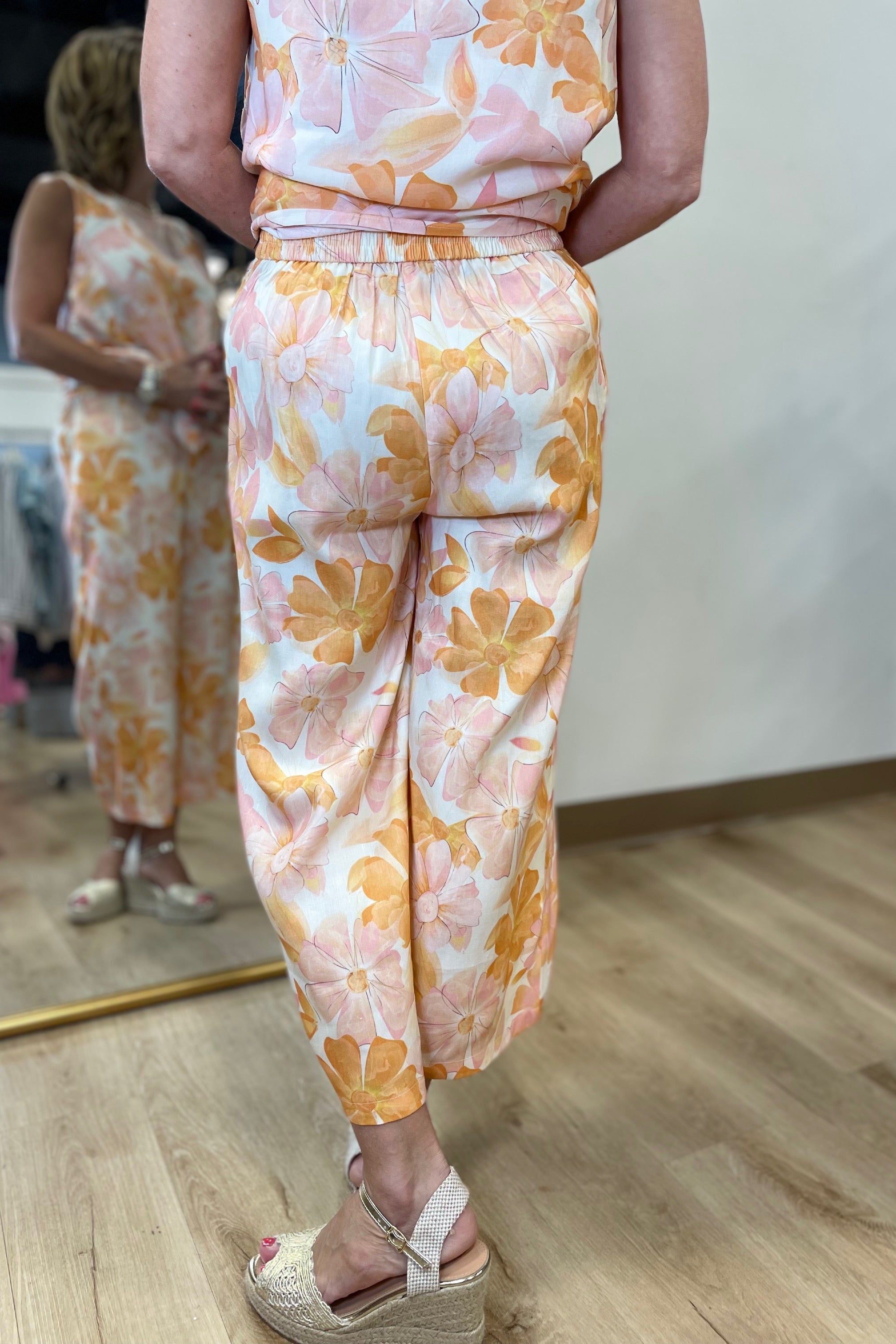 Charlie B Linen Pants Blooming