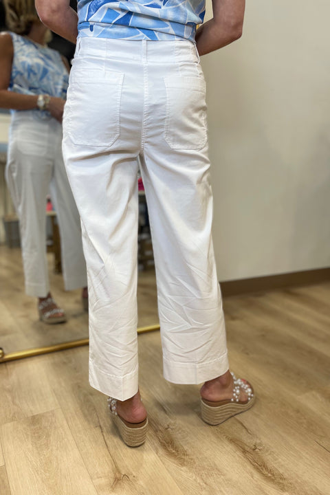 Renuar Woven Front Pocket Pant White