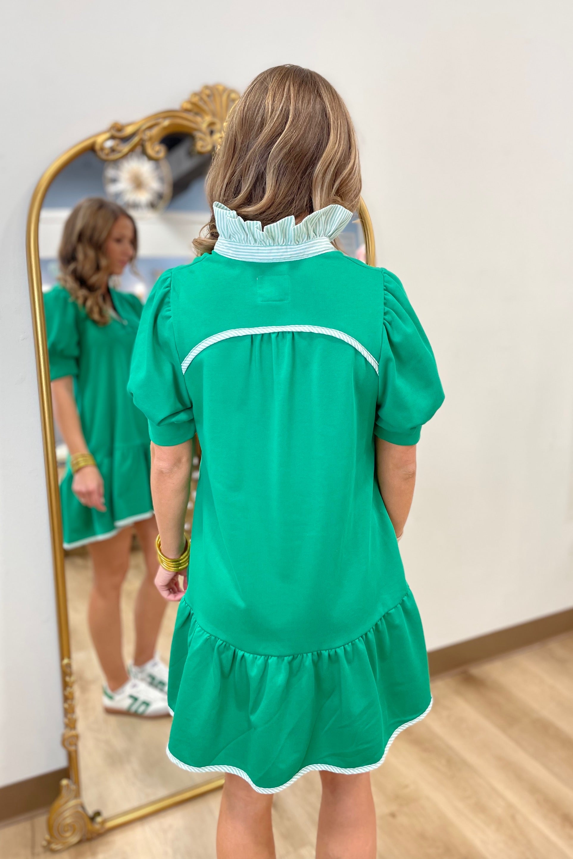 Walk in the Park Dress Green