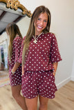 Cozy Core Dot Set Maroon