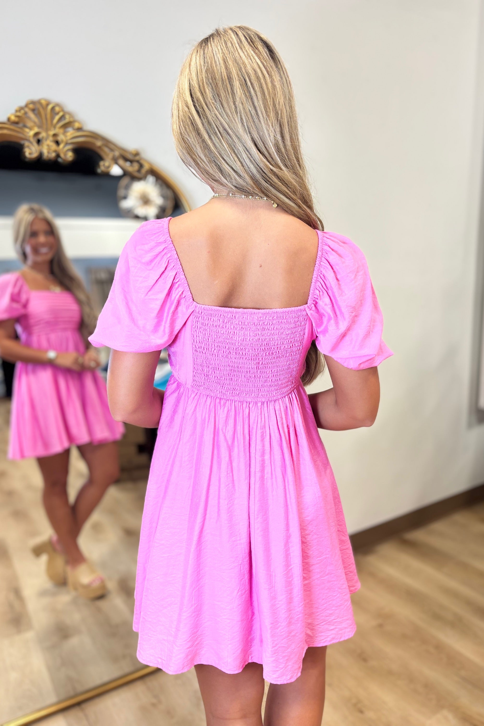 Encharted Garden Mini Dress Pink