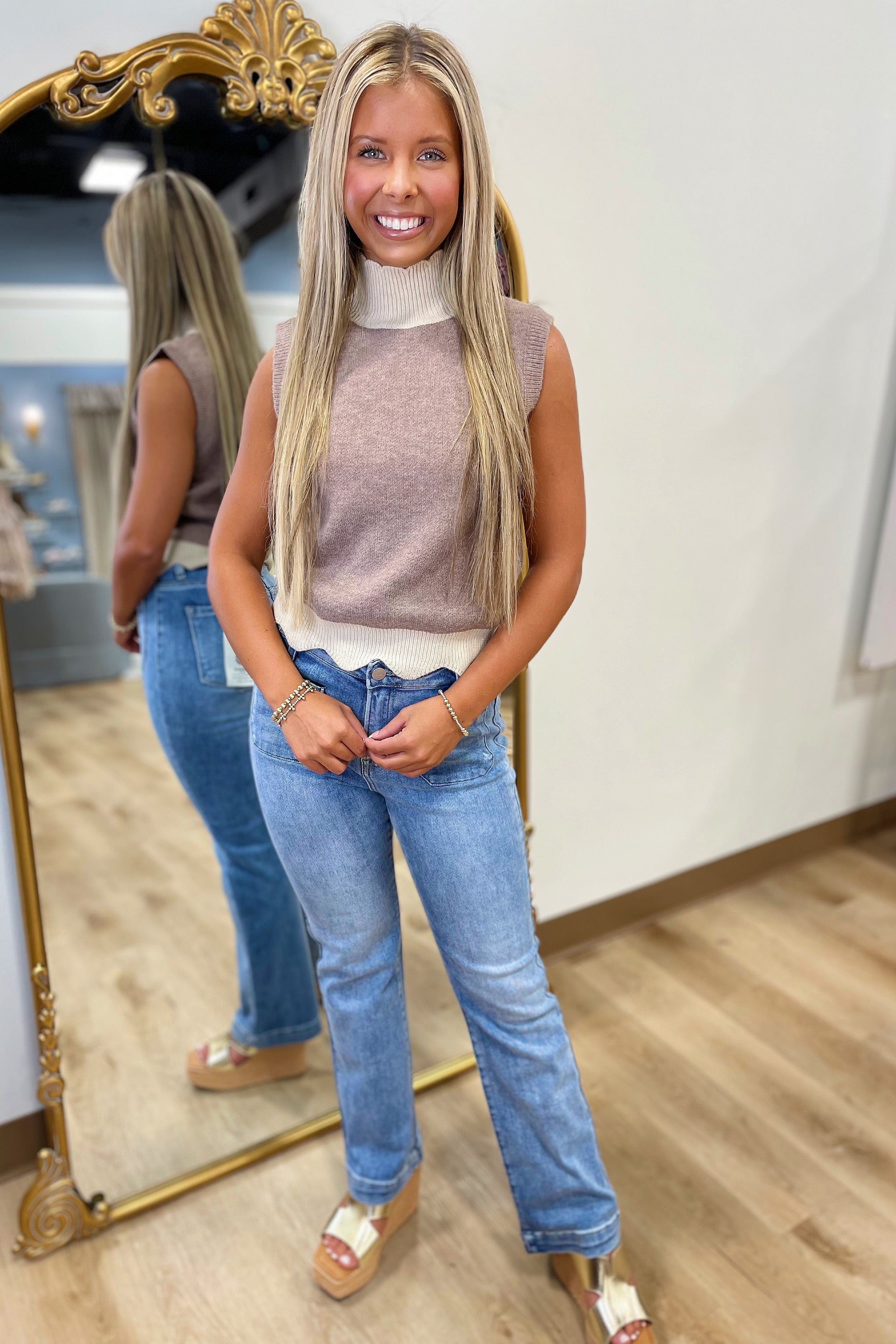Toni Two Tone Tank Mocha