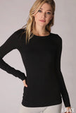 Butter Soft Long Sleeve Crew Neck Top Black