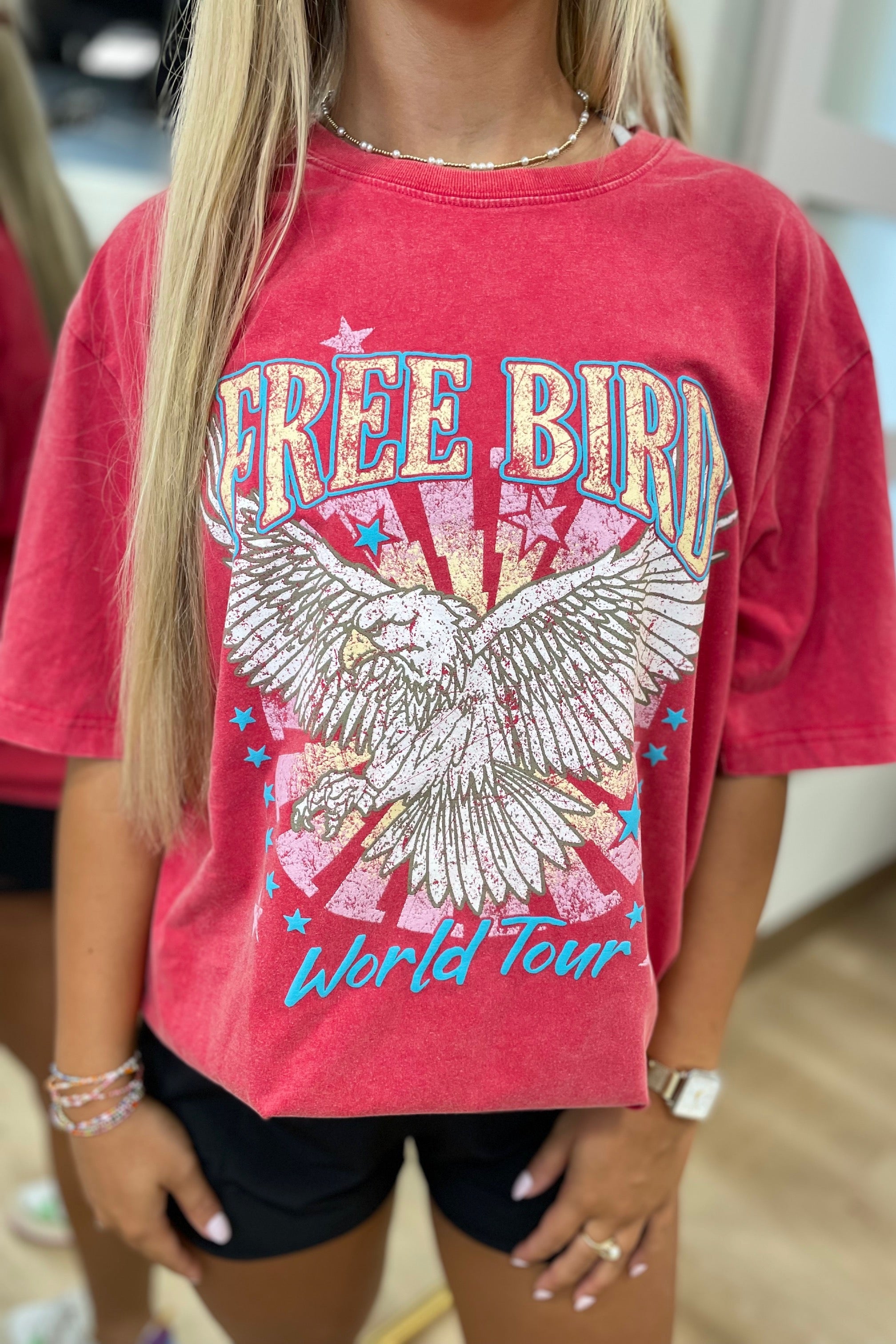 Puff Free Bird World Tour Graphic Tee Red