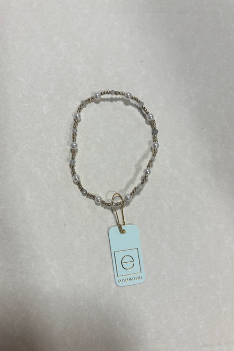 E Newton Pearl Sincerity Pattern 4mm Bead Bracelet Labradorite