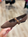 Mia Abrina Suede Flat Chocolate