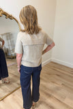 Charlie B Short Sleeve Crew Sweater Truffle