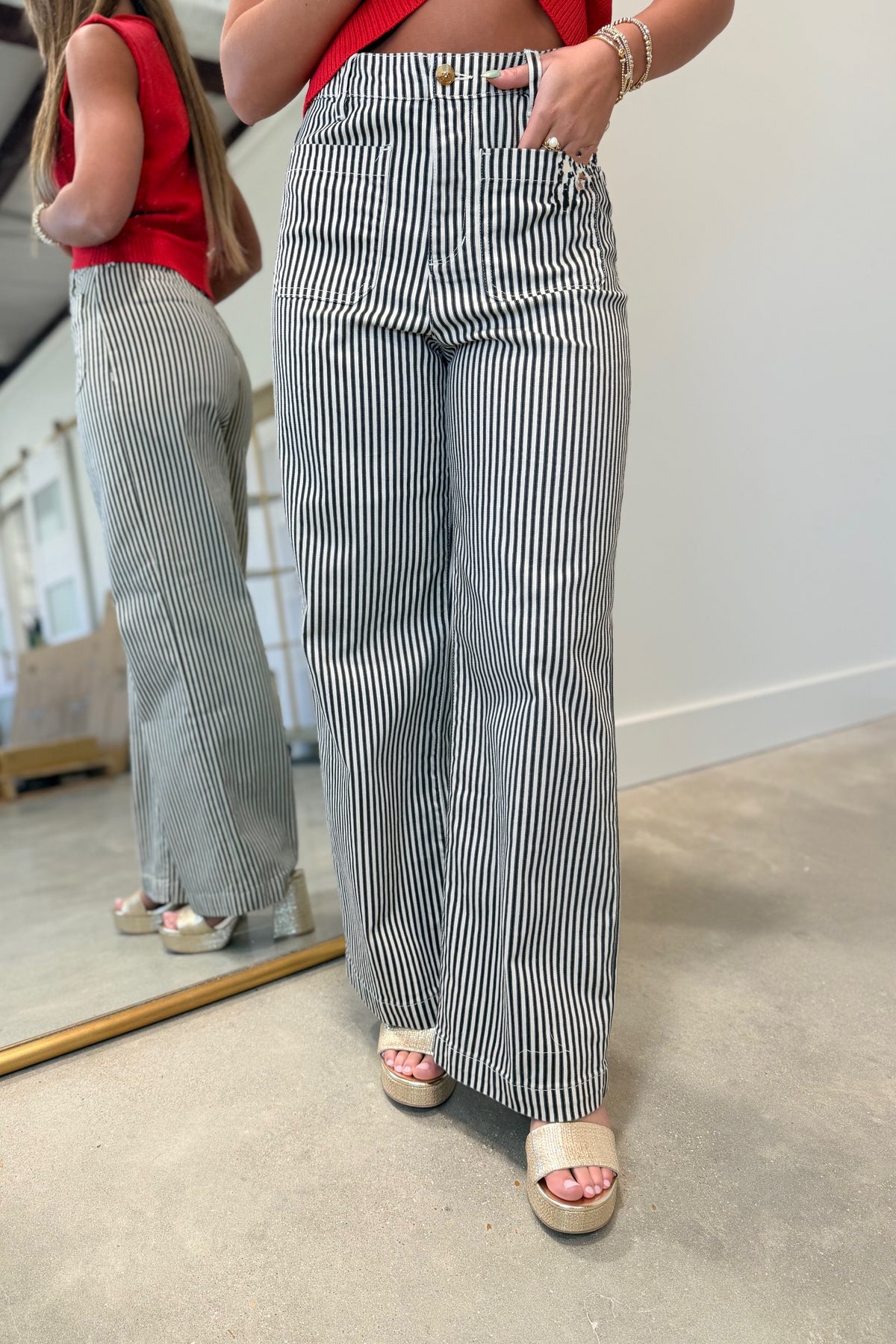 Dear John Bristol Wide Leg Stripe Jean