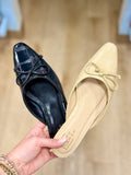 ShuShop Alexandra Flat Mule Bone Croc