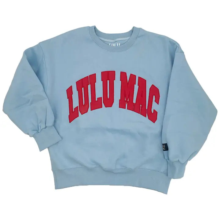 Lulu Mac Light Blue w Red Sweatshirt