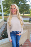 Anya Turtle Neck Dolman Sleeve Sweater Taupe