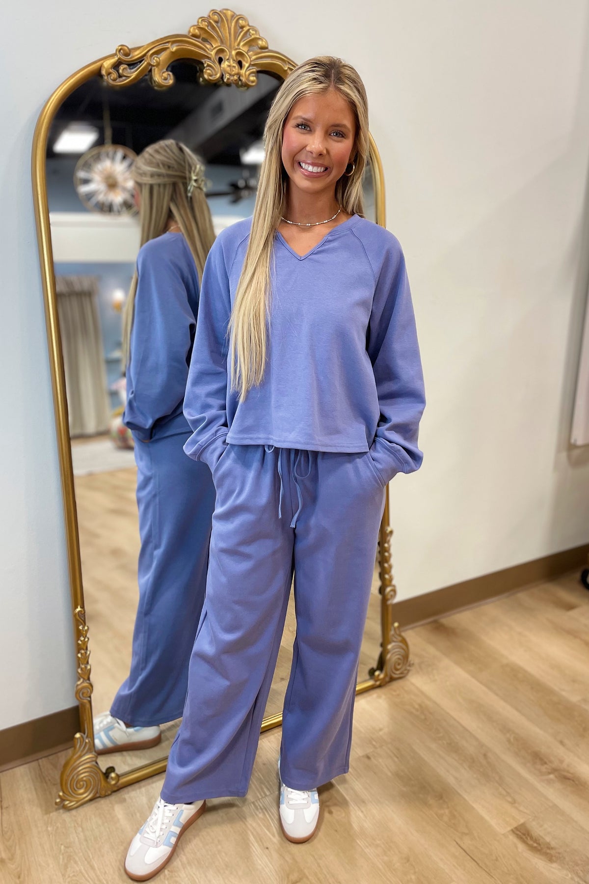 Going Places 2 Piece Pant Set Periwinkle