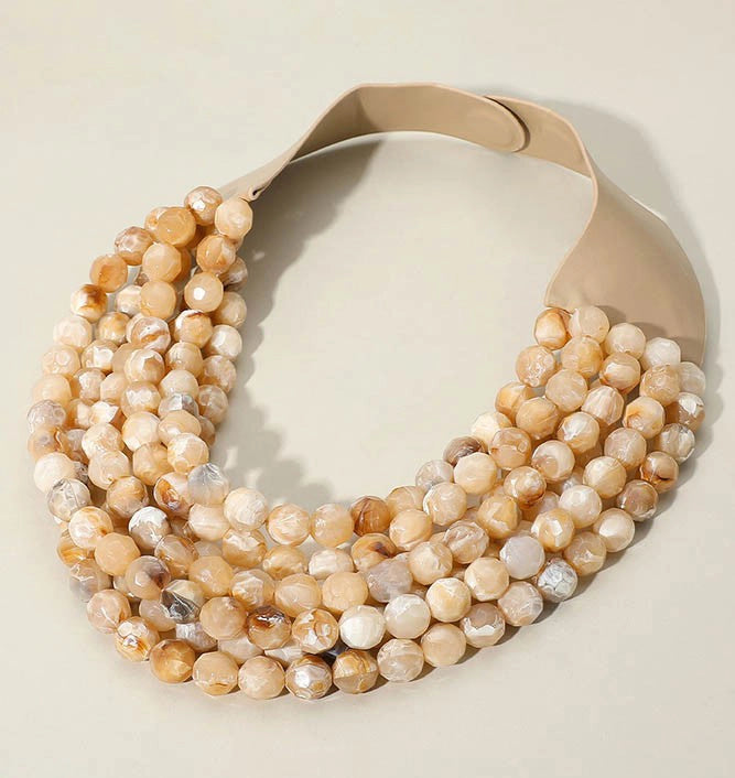 Signature Strand Statement Faceted Necklace -8 colors to choose from