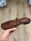 Nemo Jelly Mary Jane Flats Woven Lattice Mesh Shoes Brown