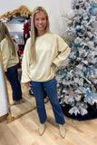 Weekend Wonder Contrast Seam Pullover Yellow