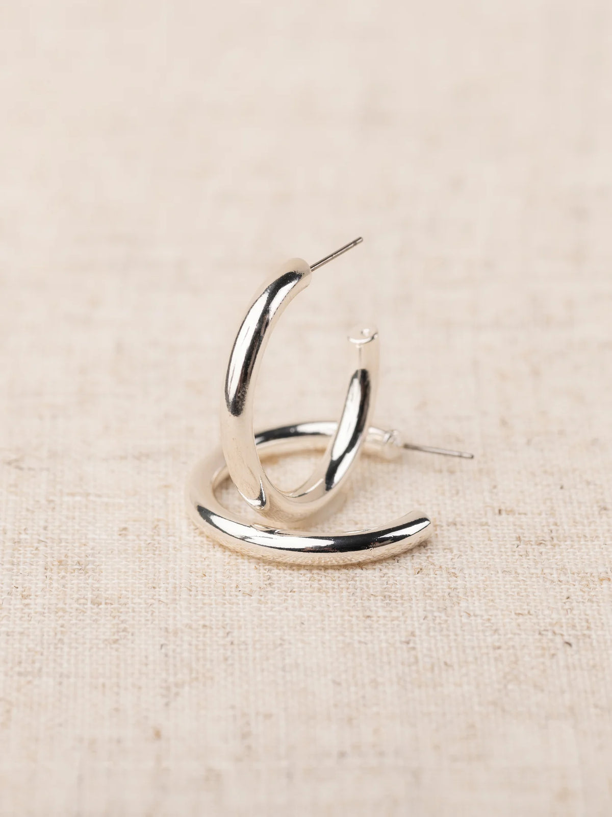 Cameron Earrings Silver Shiny