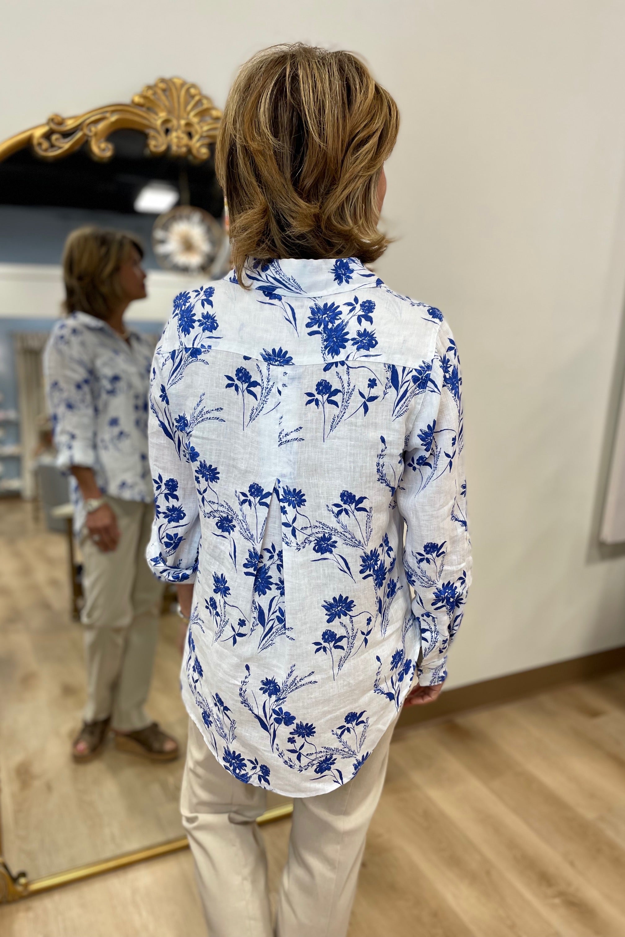 Velvet Heart Floral Top Blue