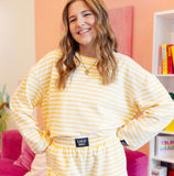 Lulu Mac Stripe Top Yellow/White