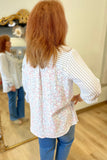 Multiples Button Front Hi Lo Top Navy
