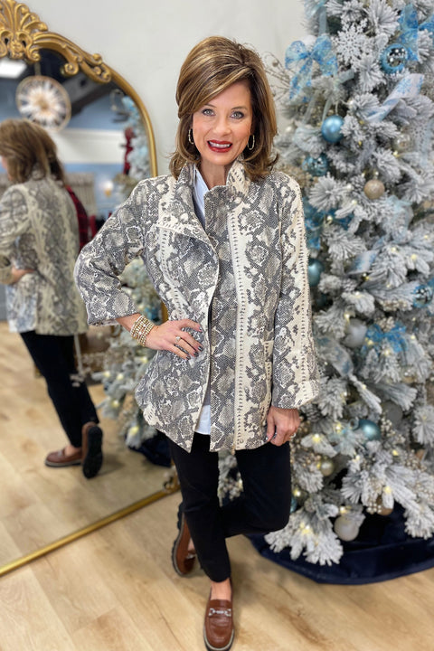 APNY Snake Print Jacket Stone