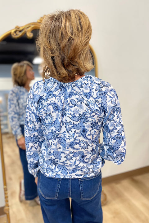 Charlie B Popover Blouse Azure