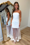 Sheer Elegance Tulle Skirt Dress White