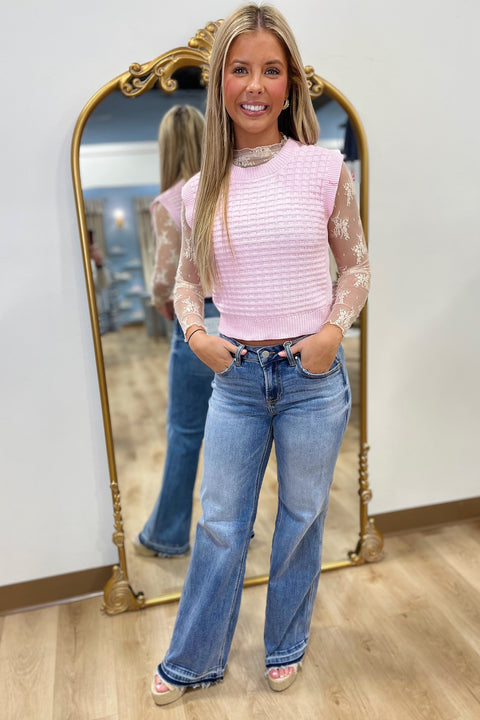 Adore You Sweater Vest Pink