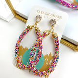 Taylor Shaye Glitter Teardrops -rainbow