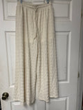 Textured Wide Leg Pants Cream