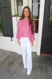 Spice it Up 3/4 Sleeve Knit Top Dusty Rose