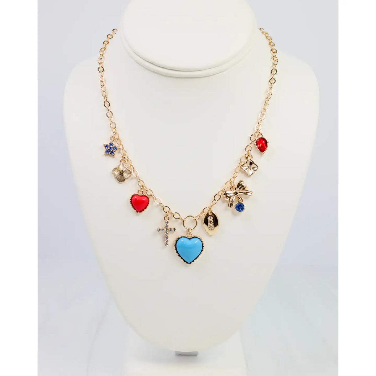 Bentley Charm Necklace Powder Blue Red